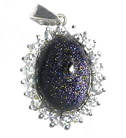 Black Opal pendant with Diamonds